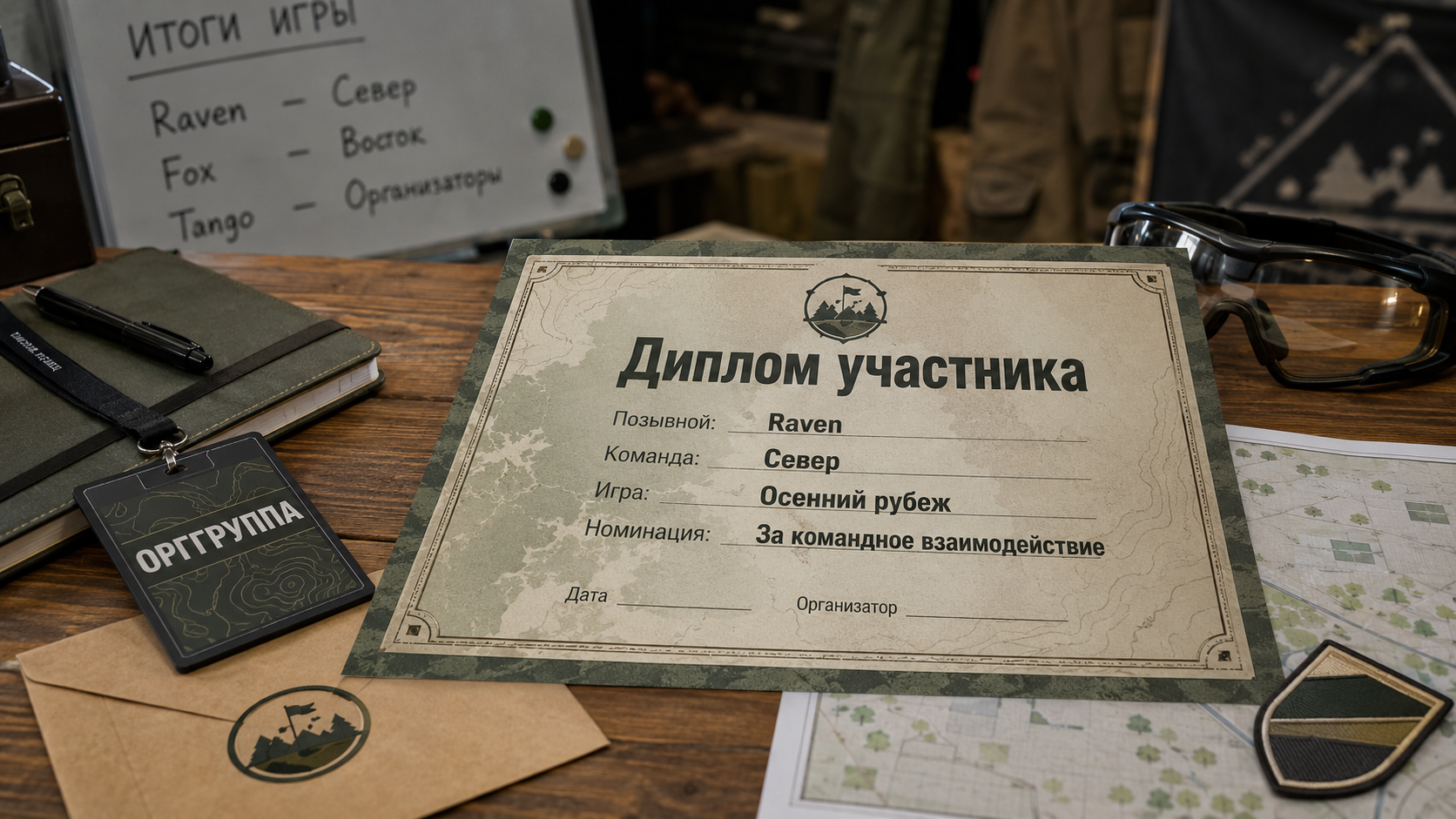 Шаблон диплома участника страйкбольной игры